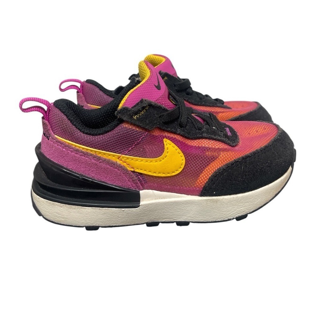 Nike Waffle One Toddler Shoes Size 7C Fuchsia Gold DC0479-600 Mesh Suede Sneaker